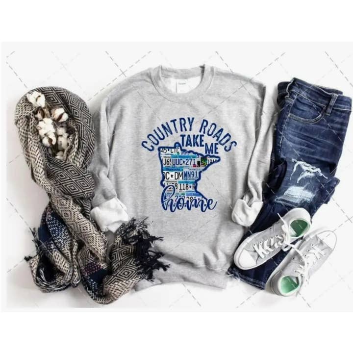 Minnesota Sweatshirt, Minnesota Crewneck, Country Roads for wholesale by Cheeky Lisa