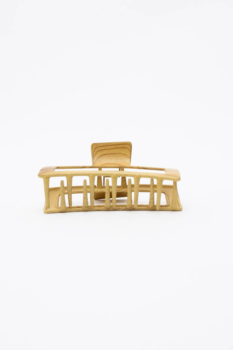 Leto Accessories - Wholesale Hair Clip - Women's - Retro Wood Print Metal Hair Claw Clip1