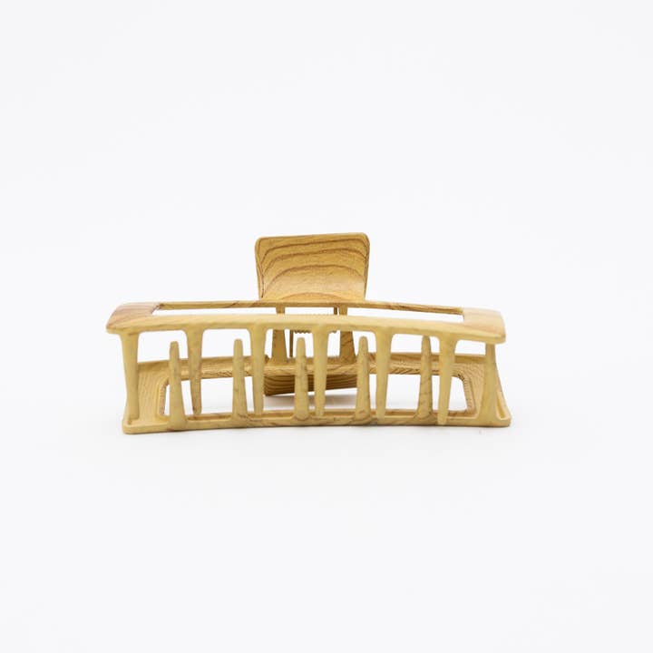 Leto Accessories - Wholesale Hair Clip - Women's - Retro Wood Print Metal Hair Claw Clip1