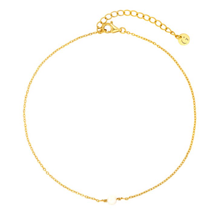 Single Pearl Anklet for wholesale by Gold Trip