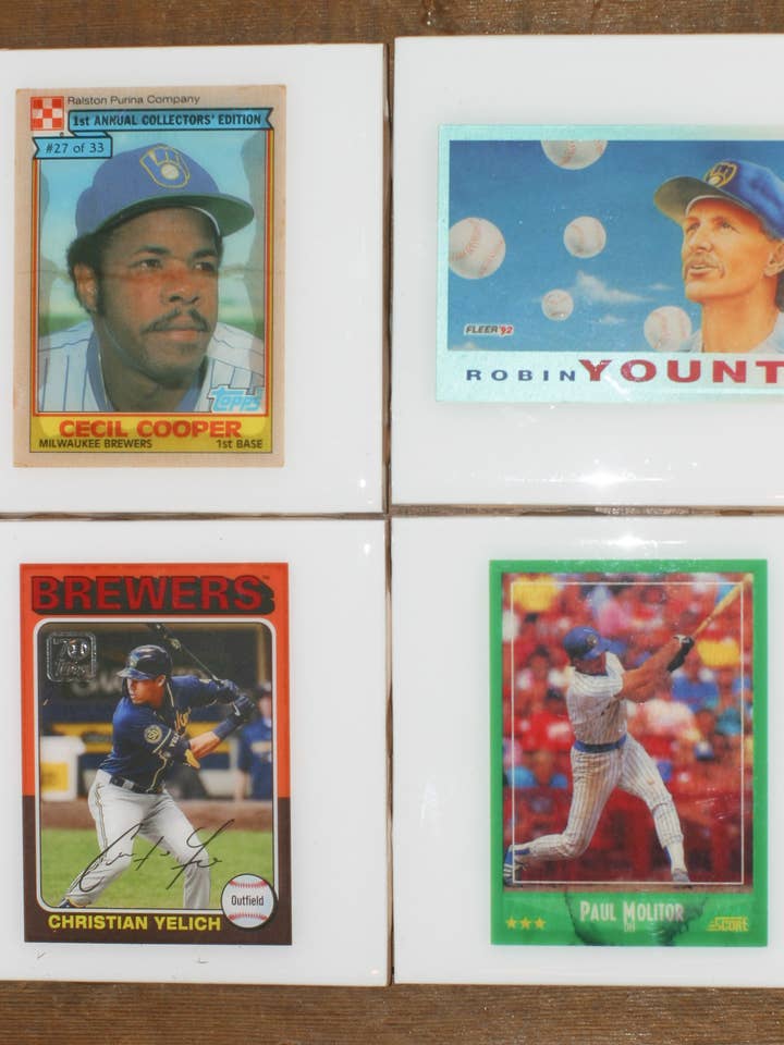 Milwaukee Brewers Coasters - Ceramic Tile Made from Cards for wholesale by Jake and Dean Uncommon Coasters