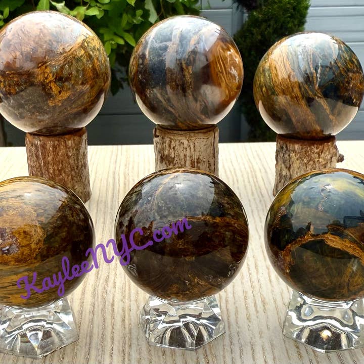 KayleeNYC - Vente Pierre et cristal de spiritualité - Lot de 6 sphères naturelles en cristal de pietersite, 1,8-1,8 kg3