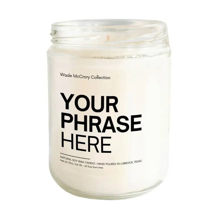 Crea la tua candela di soia personalizzata per la vendita all'ingrosso da parte di Wade McCrory Collection