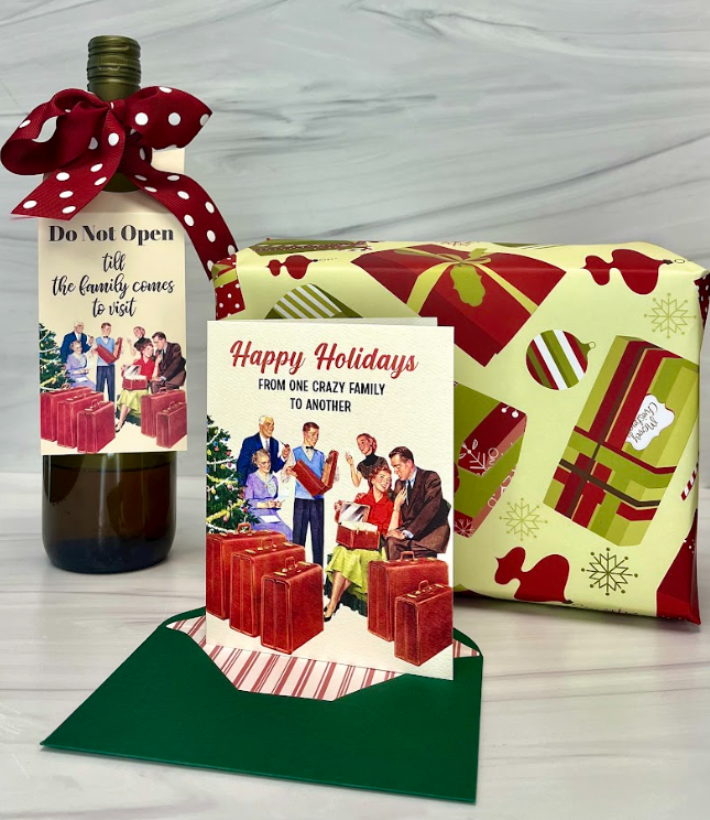 Mod Lounge Paper Company - Wholesale Christmas Card - Crazy Family Christmas Funny Mid Century Greeting Card6