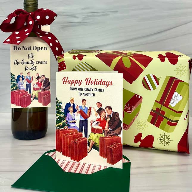 Mod Lounge Paper Company - Wholesale Christmas Card - Crazy Family Christmas Funny Mid Century Greeting Card6