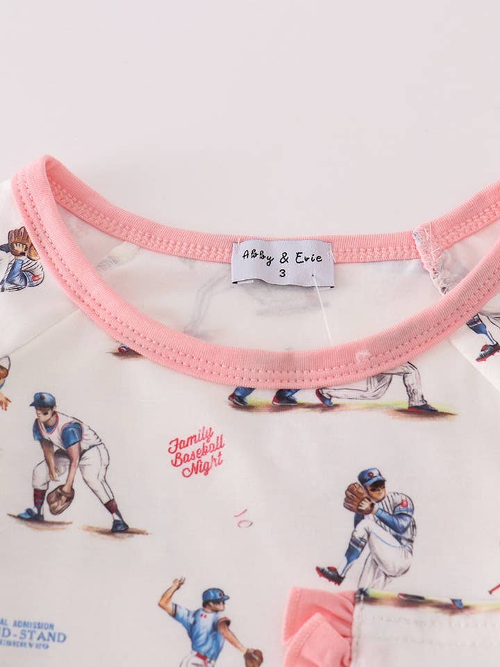 Aspen Rain Boutique - Wholesale Sleepwear Set - Kids - Baseball print girl pajam set1