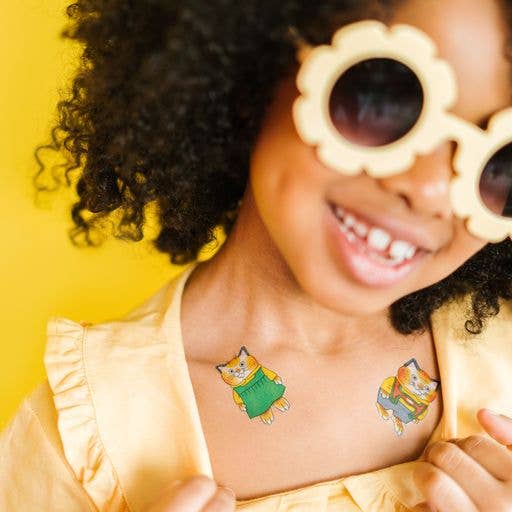 Tattly - Vente Tatouages temporaires - Paire de tatouages Huckle & Sally Cat RS2