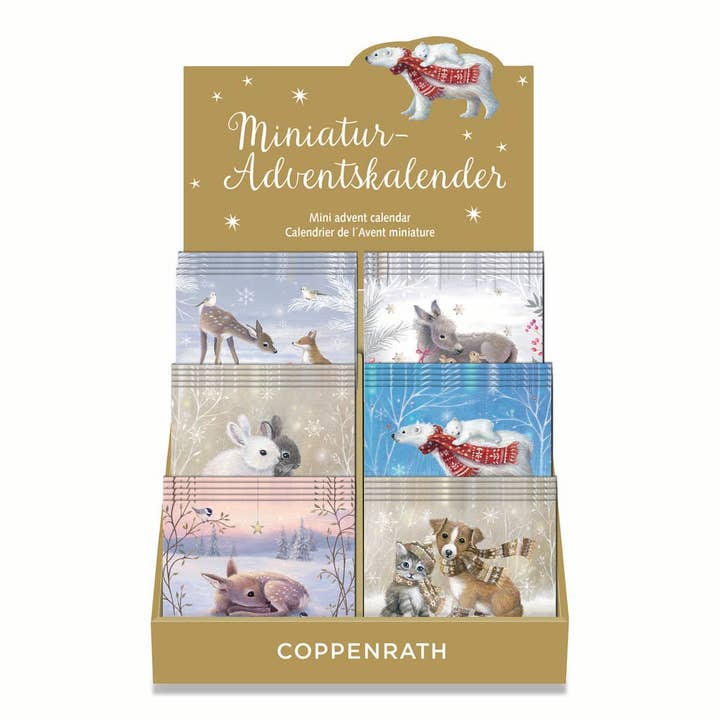 Miniature Joyful Winter Time Christmas Advent Calendar Cards for wholesale by Alison Gardiner Designs