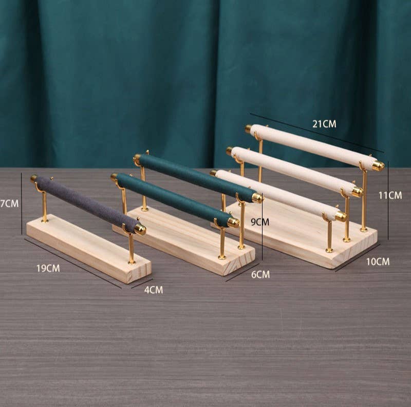 Zakka - Wholesale Jewelry Stand & Display - 1-Tier Ring Holder Soft Velvet Bar Jewelry Display Stand2