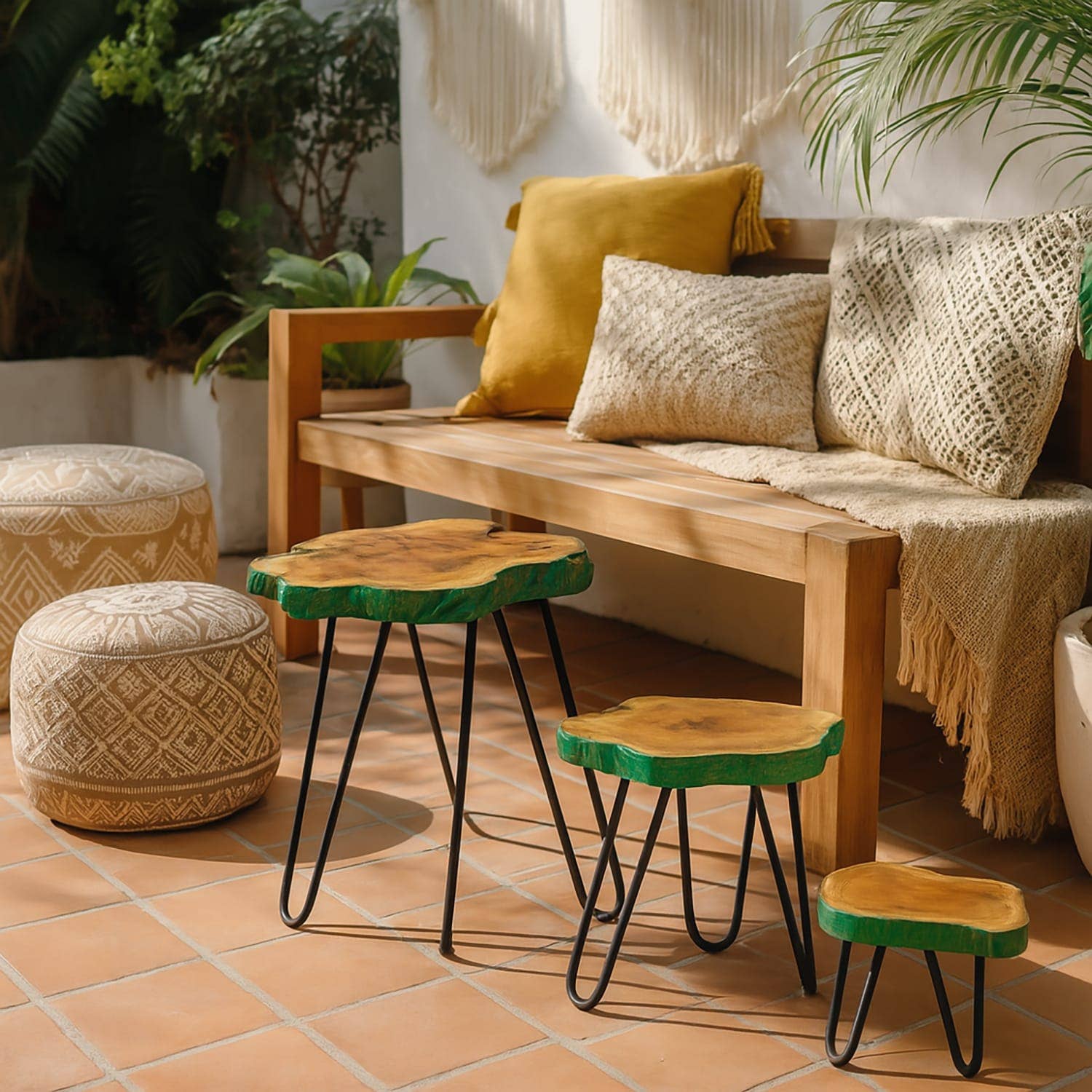 Etnico del Mondo - Wholesale Stool - Folding Stool for Plants in Iron and Solid Wood #36