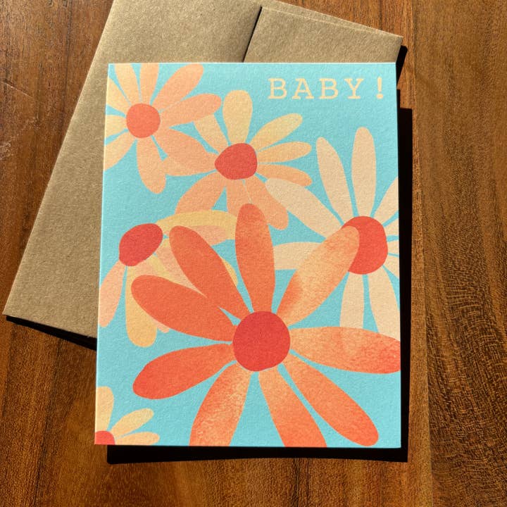 Newborn Baby Card — Daisy Florals for wholesale by Hello Friend Paper Co.