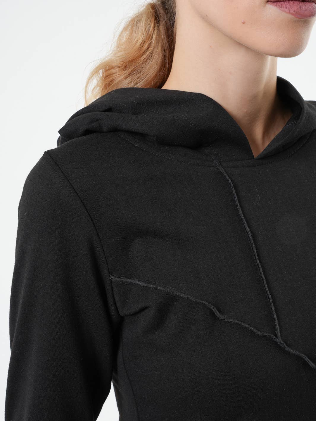 Metamorphoza - Wholesale Dress - Women's - Asymmetric Hooded Black Dress9