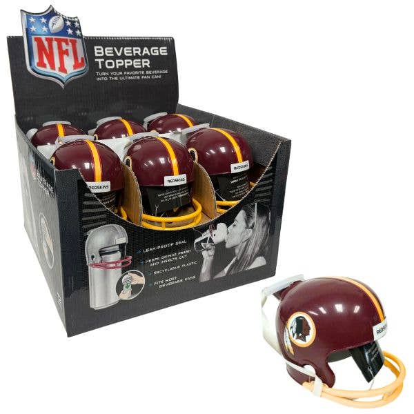 St. Louis Wholesale LLC - Wholesale Drink Topper - Washington Redskins Can Toppers - 12 Per Display - Turn Your