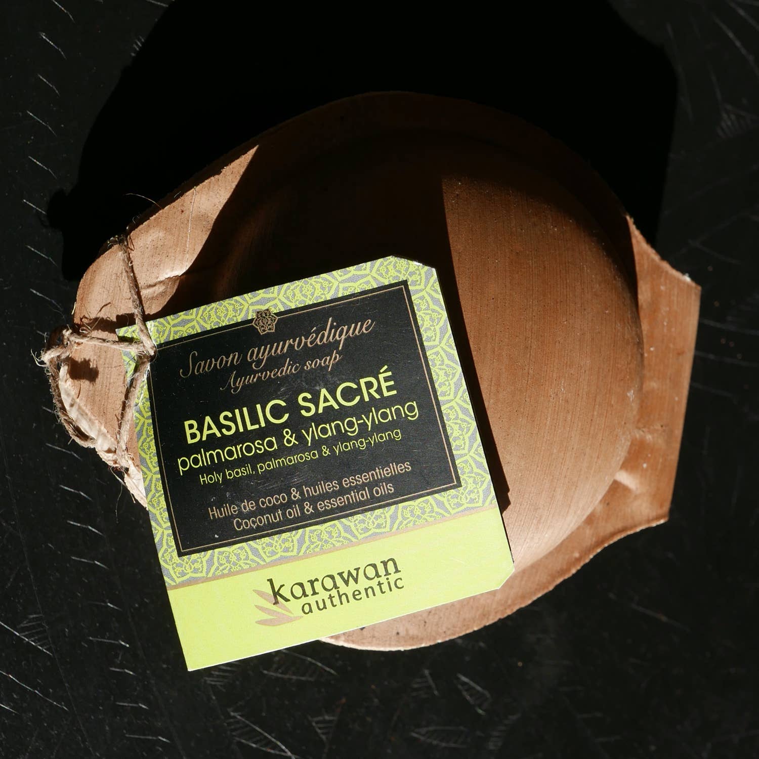 Karawan Authentic - Vendita all'ingrosso Saponette - SAPONE SOLIDO AYURVEDICO - BASILICO SANTO - GRANDE FORMATO5