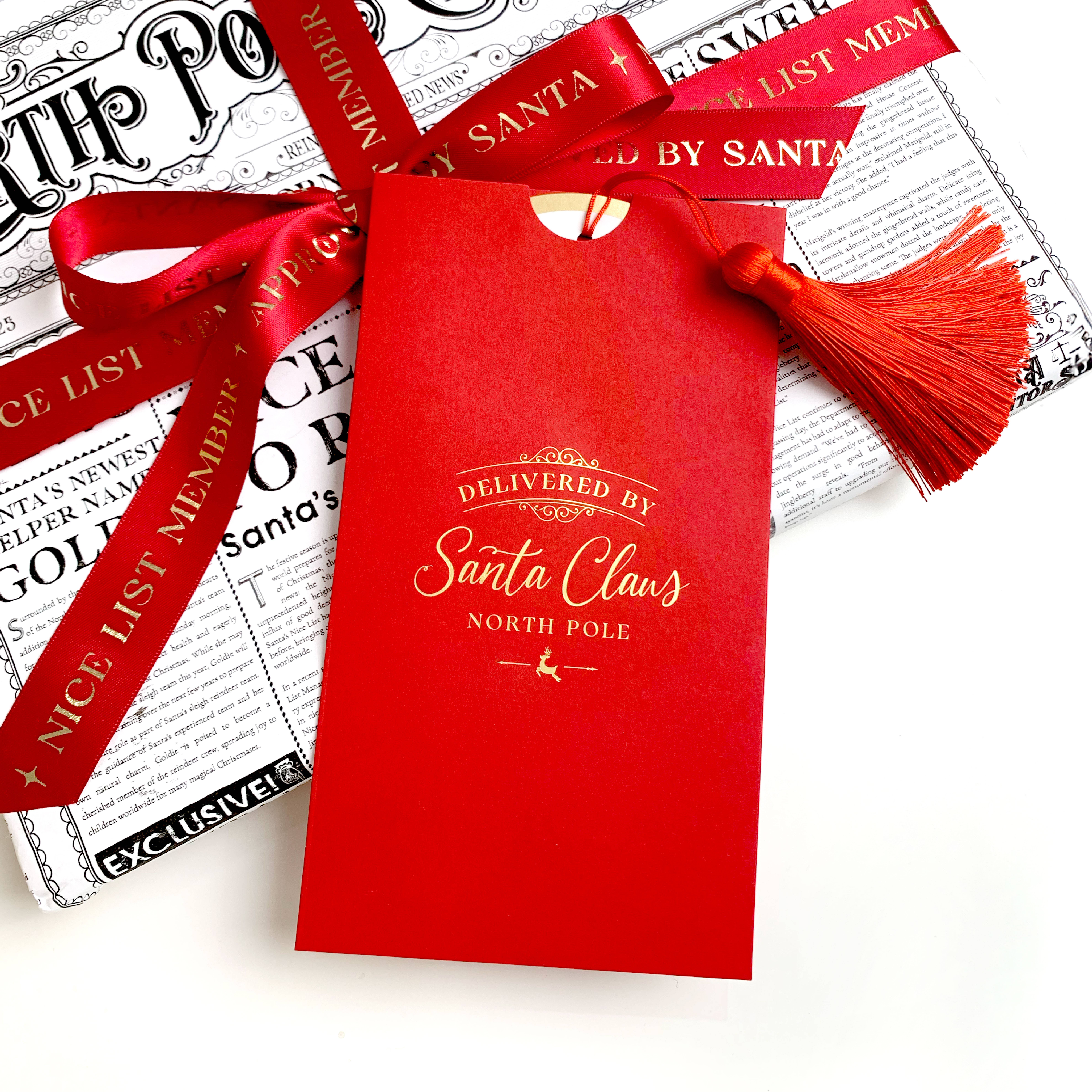 Black Bow Studio – wholesale Gift tag – Santa's Sleigh Delivery Receipt Christmas Gift Tag2