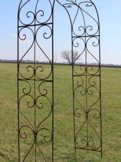 Wild Solid Steel Heart Curl Arbor Vintage Style for wholesale by Garden Iron And More