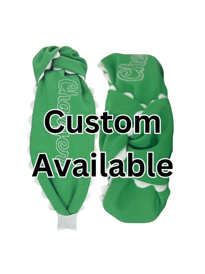 Monogrammed Scalloped Knot Headband for wholesale by Pretty Happies