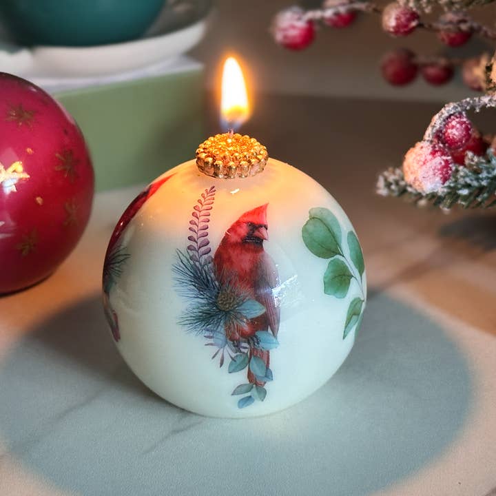 VR.candle - Wholesale Novelty Candle - Candle with Cardinal | Vintage Style Christmas Candles5