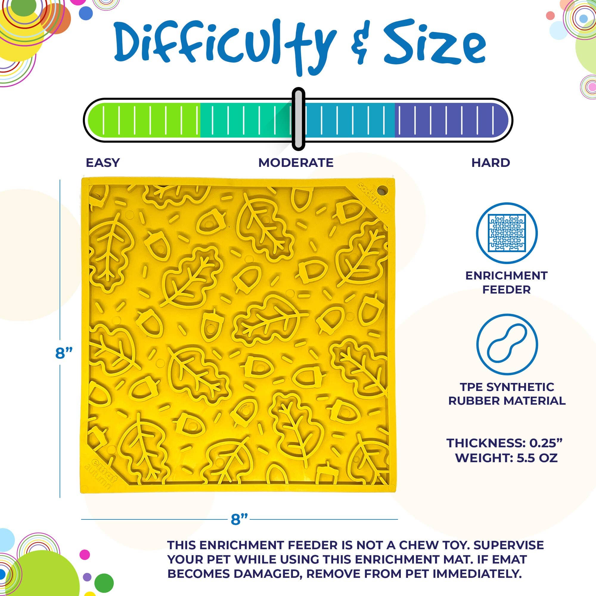 SodaPup Dog Toys – Tapete para comedouro – Cão por atacado – Tapete de Lambedura eMat de Enriquecimento Design de Outono3