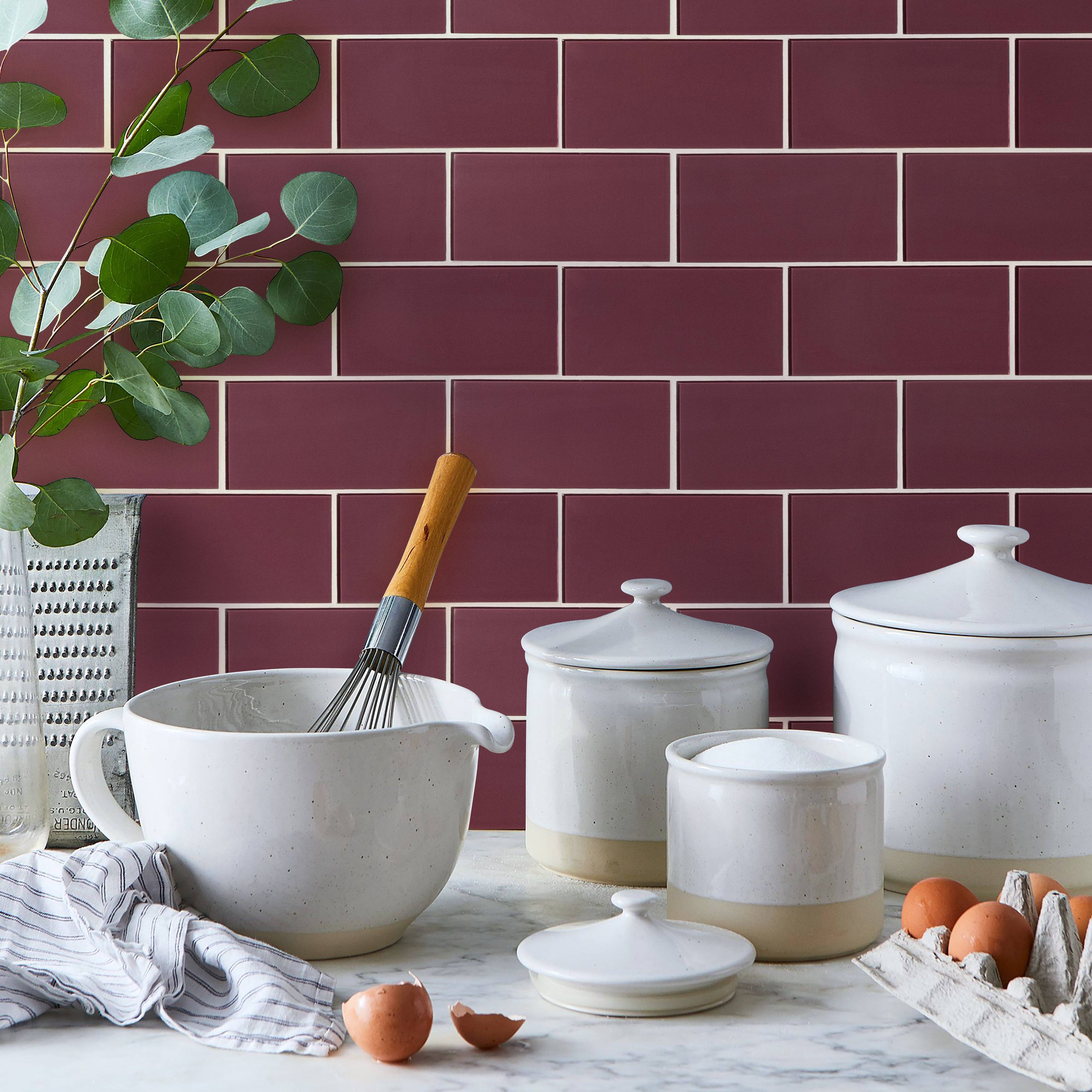 WS Tiles - Vente Carrelages muraux - Carreau de mosaïque en verre de 3" x 6", dosseret pour cuisine et salle de bain - 5 pieds carrés par carton86