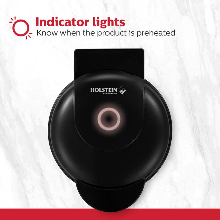 Holstein Housewares - Wholesale Kitchen Appliance - Personal Waffle Maker - 4 inch Mini - Assorted Colors 29