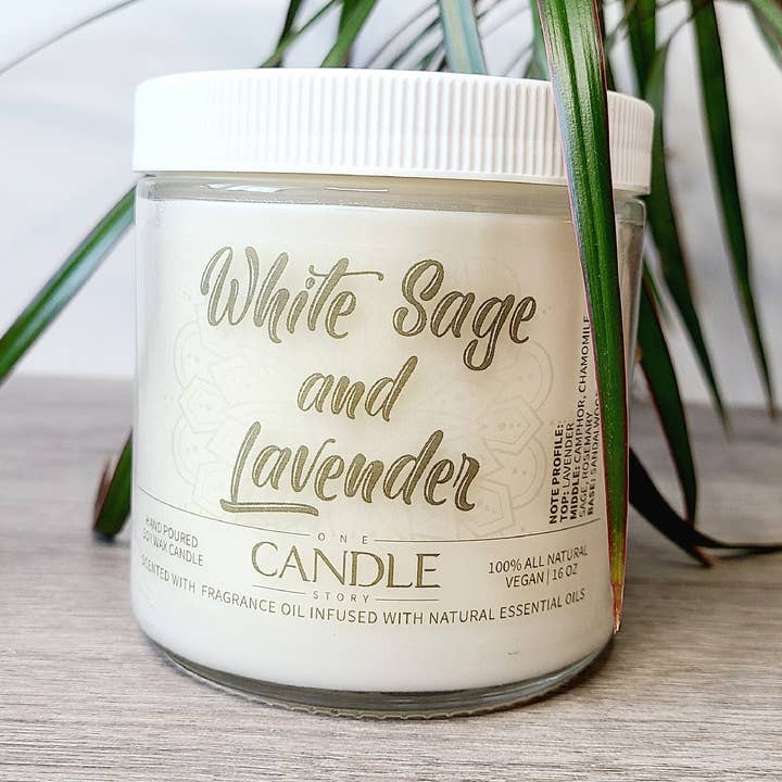 White Sage/Lavender Scented Candles,100% Natural Soy Wax Candle, Scented w/Fragrance Oils Infused w/Natural Essential Oils, Aromatherapy for wholesale by One Candle Story