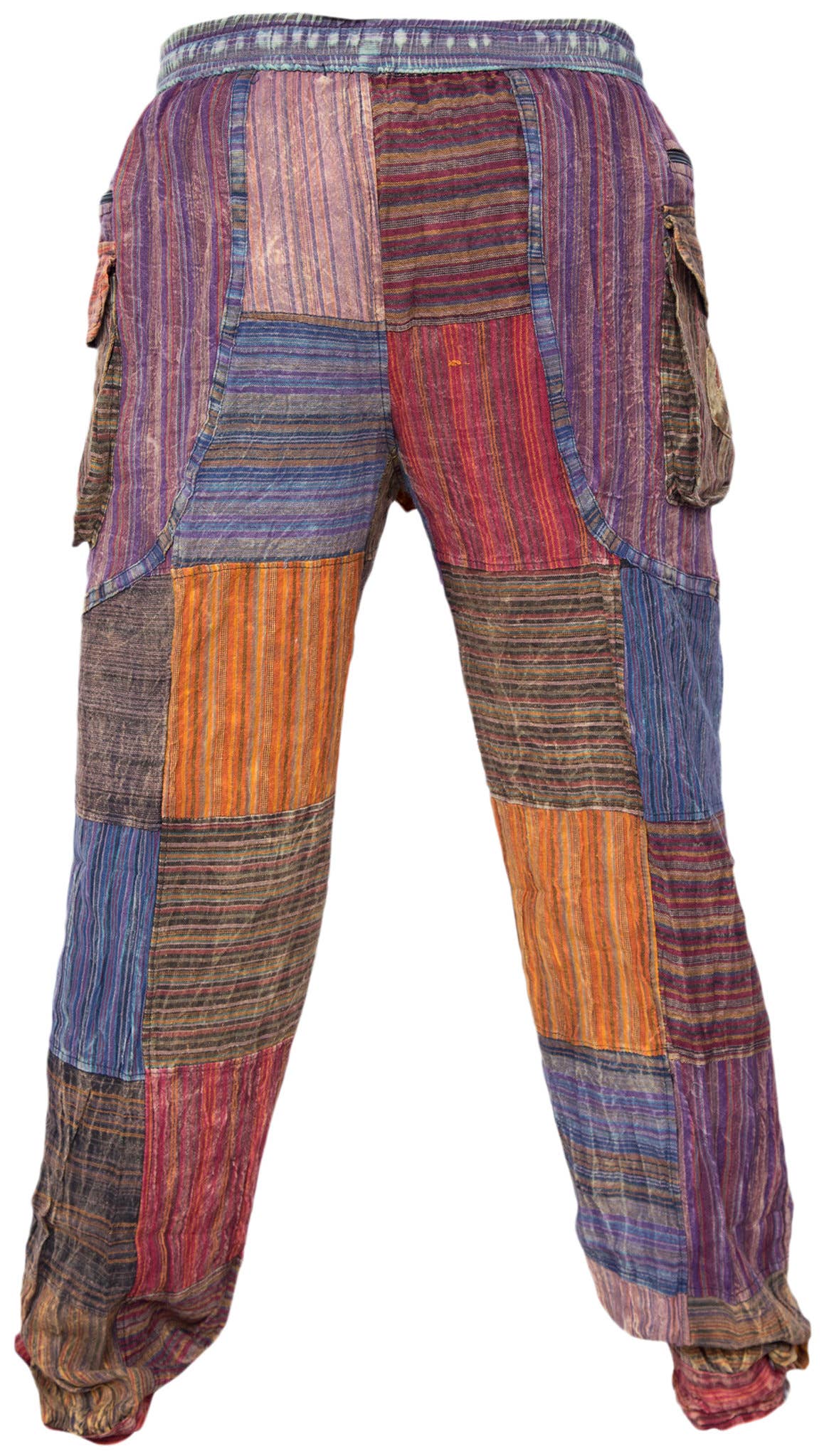 Gheri – wholesale Trousers – Unisex – Peace Patchwork Elastic Waist Gypsy Hippie Trousers1
