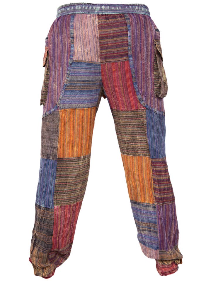 Gheri - Wholesale Pants - Unisex - Peace Patchwork Elastic Waist Gypsy Hippie Trousers1