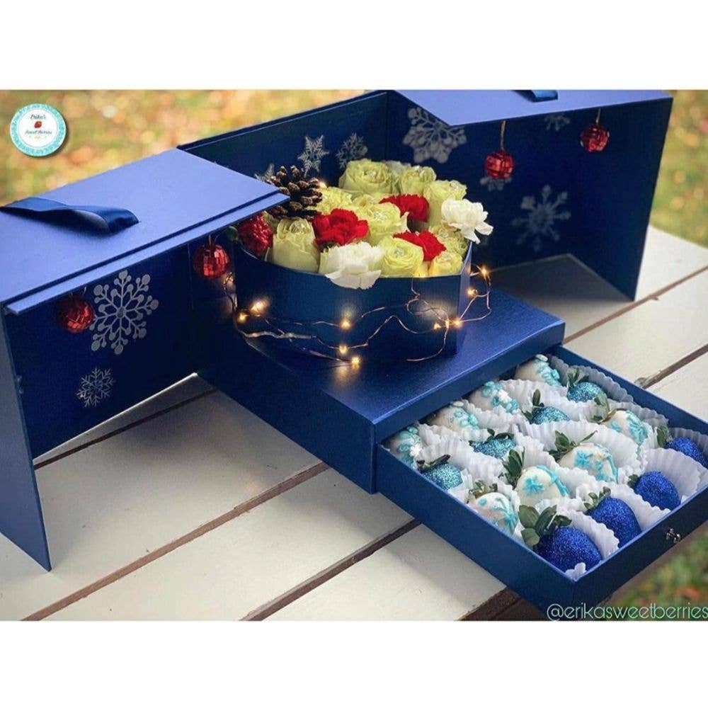 UNIKPACKAGING – Großhandel Geschenkboxen – Große quadratische Überraschungs-Blumenschachtel – mit Plastikeinsatz16