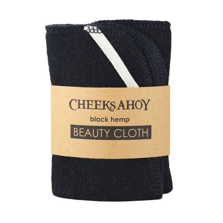 Cheeks Ahoy | Black Hemp Beauty Cloth for wholesale by Abundance Naturally Ltd.