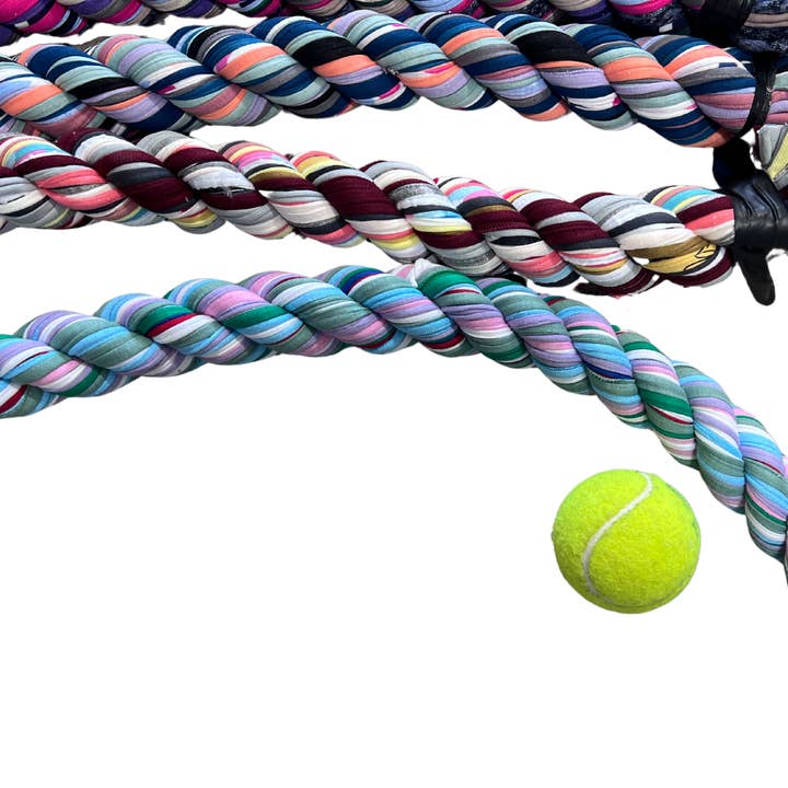 Shreds + rerope - Wholesale Yarn - Thick T-Shirt Rope Scrap - 18" Minimum Length 2" Diameter2