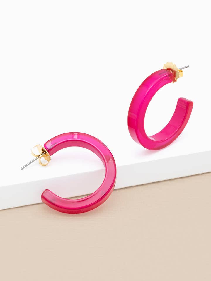 Small Resin Open Hoop Earring for wholesale by ZENZII Jewelry