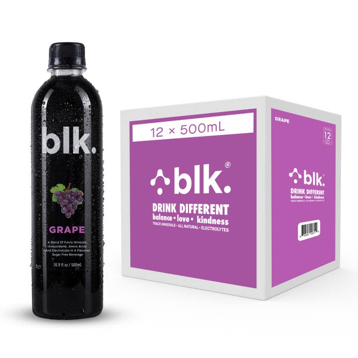 blk. Water Grape, 500mL 12 Pack, Bottles for wholesale by blk. water