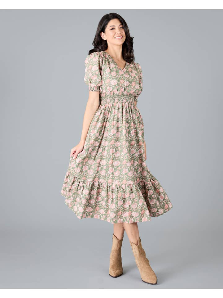 Green Pink Combo Violet Dress for wholesale on Faire