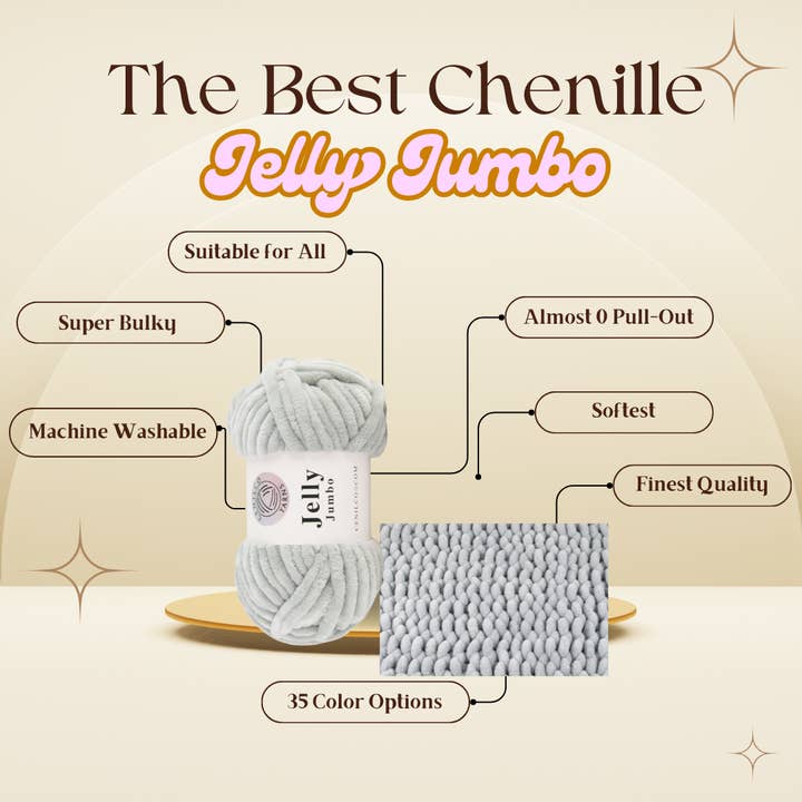 Kalpten LLC - Wholesale Yarn - Chenille Jumbo Yarn|Finest Quality|Soft Plush Yarn