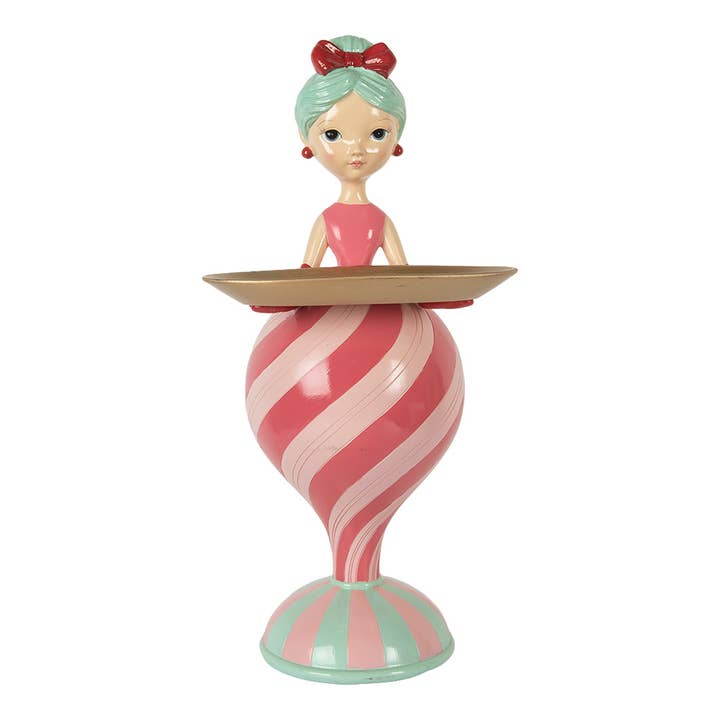 Dekorativ figur flicka 22x20x46 cm rosa plast för wholesale av Clayre & Eef