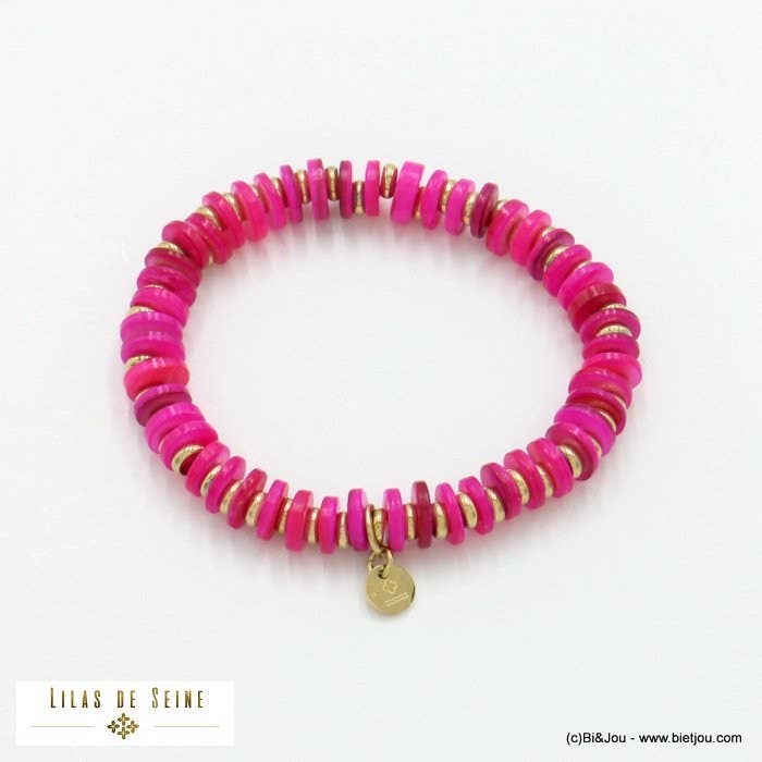 Lilas de Seine – Großhandel Perlenarmband – Beach-Surfer-Armband mit runden Perlen aus Edelstahl 02221334