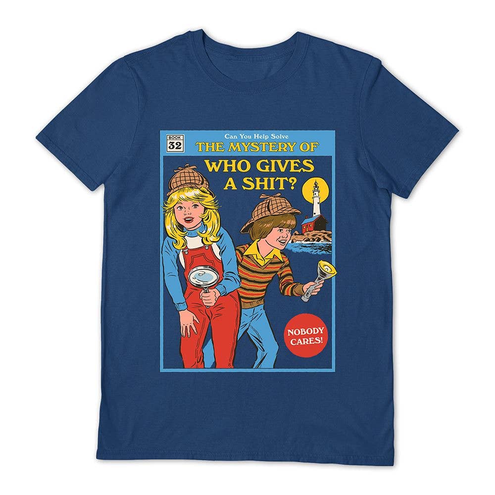 Pyramid International – wholesale Grafisk T-shirt - Unisex – Steven Rhodes (Vem ger en skit) Marinblå Unisex T-shirt0