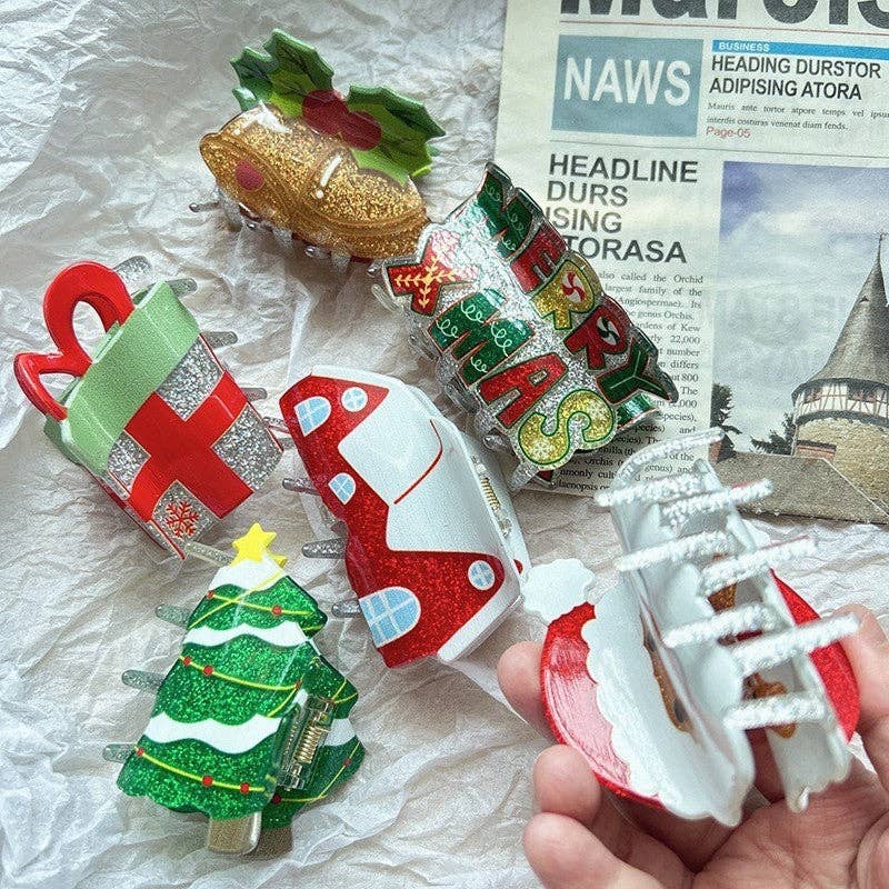 Ekartini - Wholesale Hair Clip - Women's - Cartoon Christmas Shark Hair Clip6