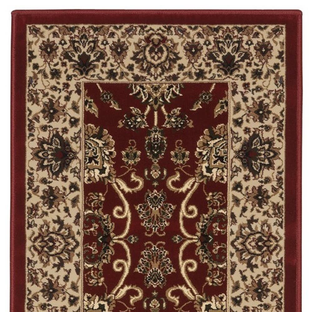 HomeRoots - Wholesale Area Rug - 8' Red And Ivory Oriental Runner Rug4