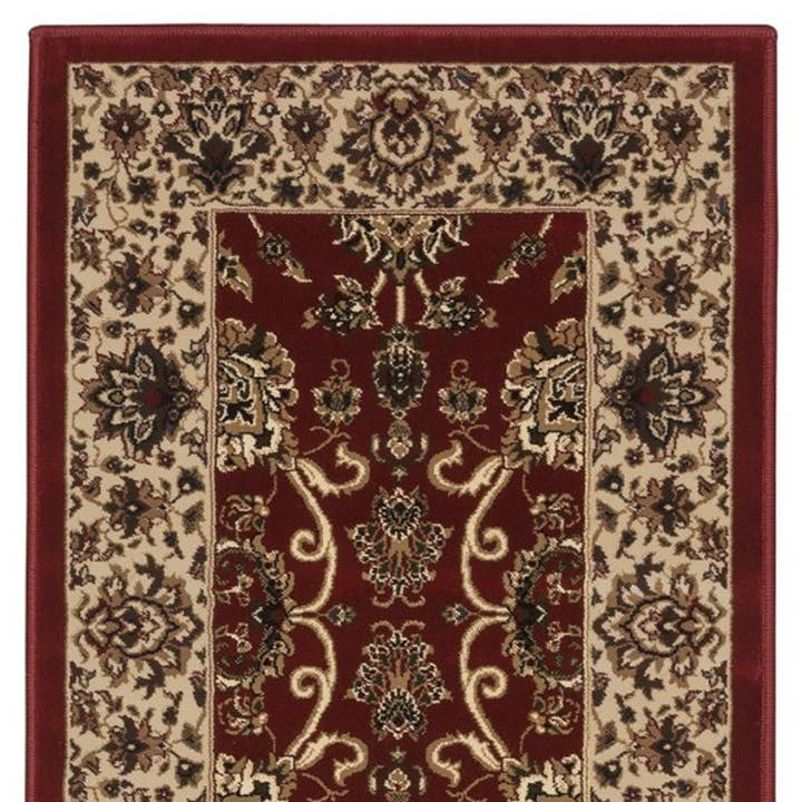 HomeRoots - Wholesale Area Rug - 8' Red And Ivory Oriental Runner Rug4