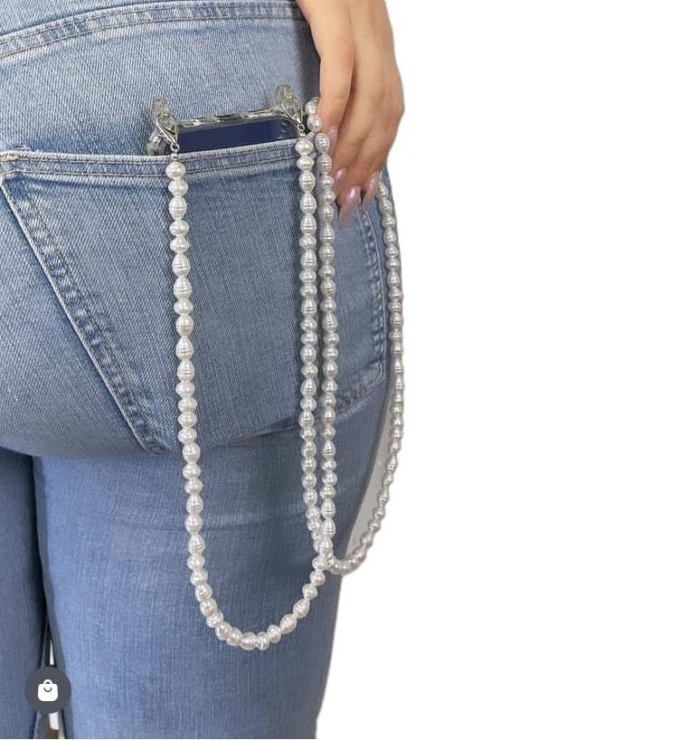 Chic Le Freak - Wholesale Phonecase Strap - Crossbody phone cord pearls/gold