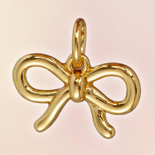 Bow Charm, Gold for wholesale by Wildflower + Co.