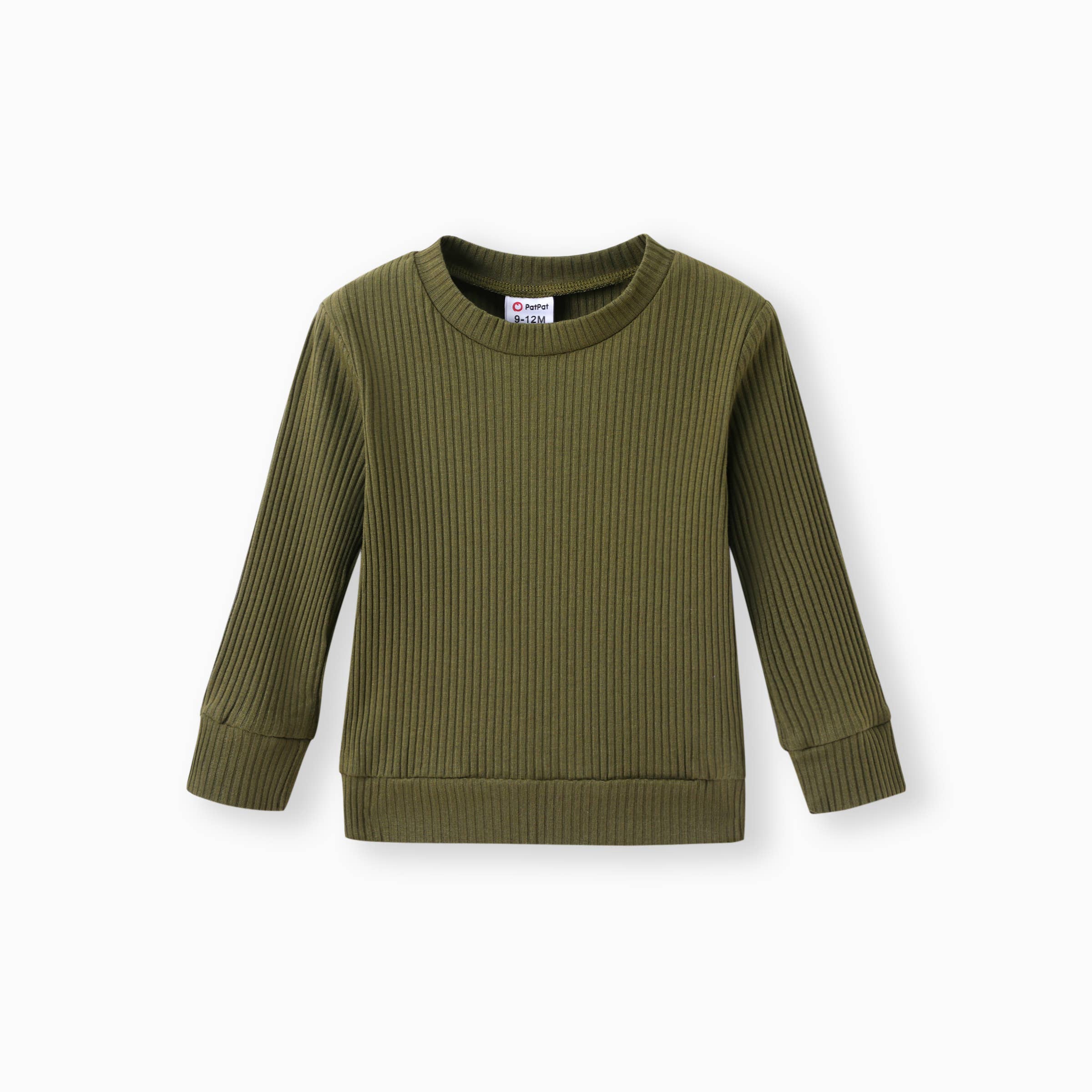 PatPat - Wholesale Top & Pant Set - Baby - 2pcs Baby Boy Solid Cotton Pullover and Dinosaur Pants Set3