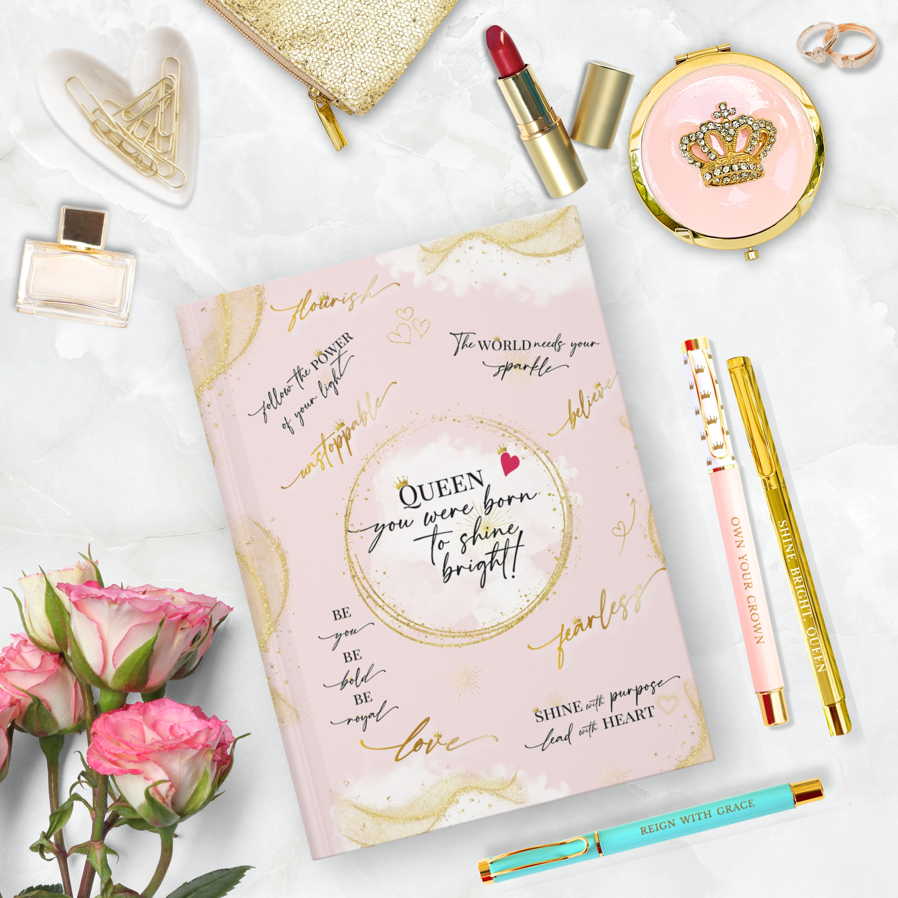 Girl Power 24/7 – Engroshandel Dagbog – Dronning – Du blev født til at stråle! Hardcover Journal1