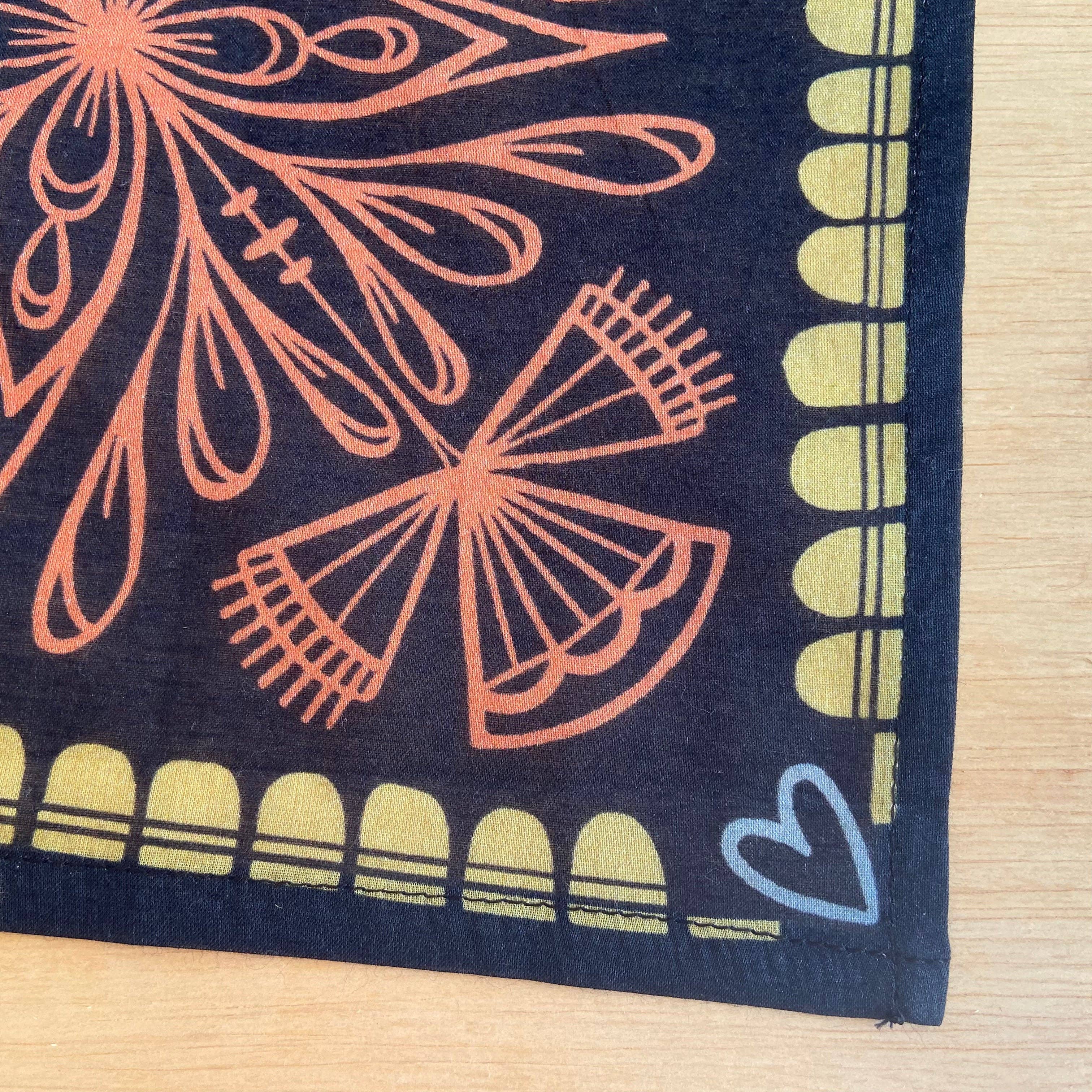 Jen Fox Studio - Wholesale Bandana - Women's - Folk Filigree Bandana in Organic Cotton2