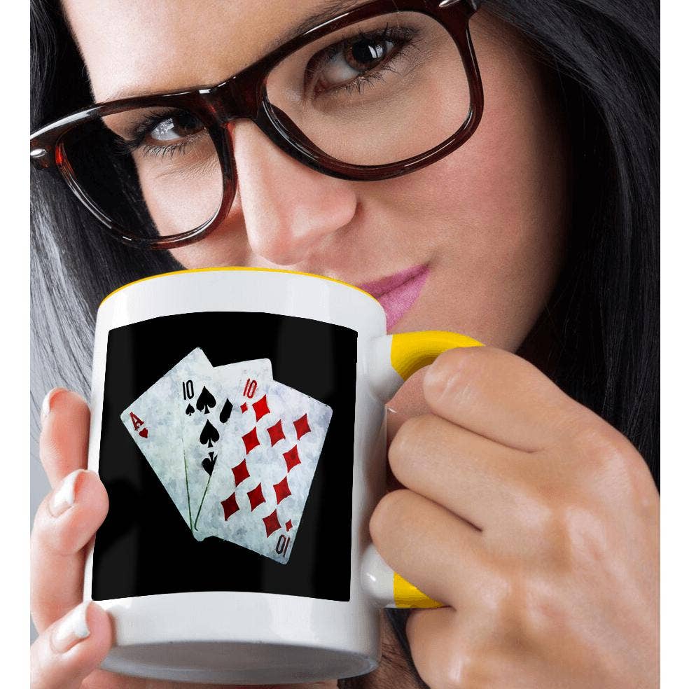 3dRose – Großhandel Kaffeebecher – 3dRose, Blackjack Einundzwanzig Kombination - Ass, Zehn und Zehn, Tasse1
