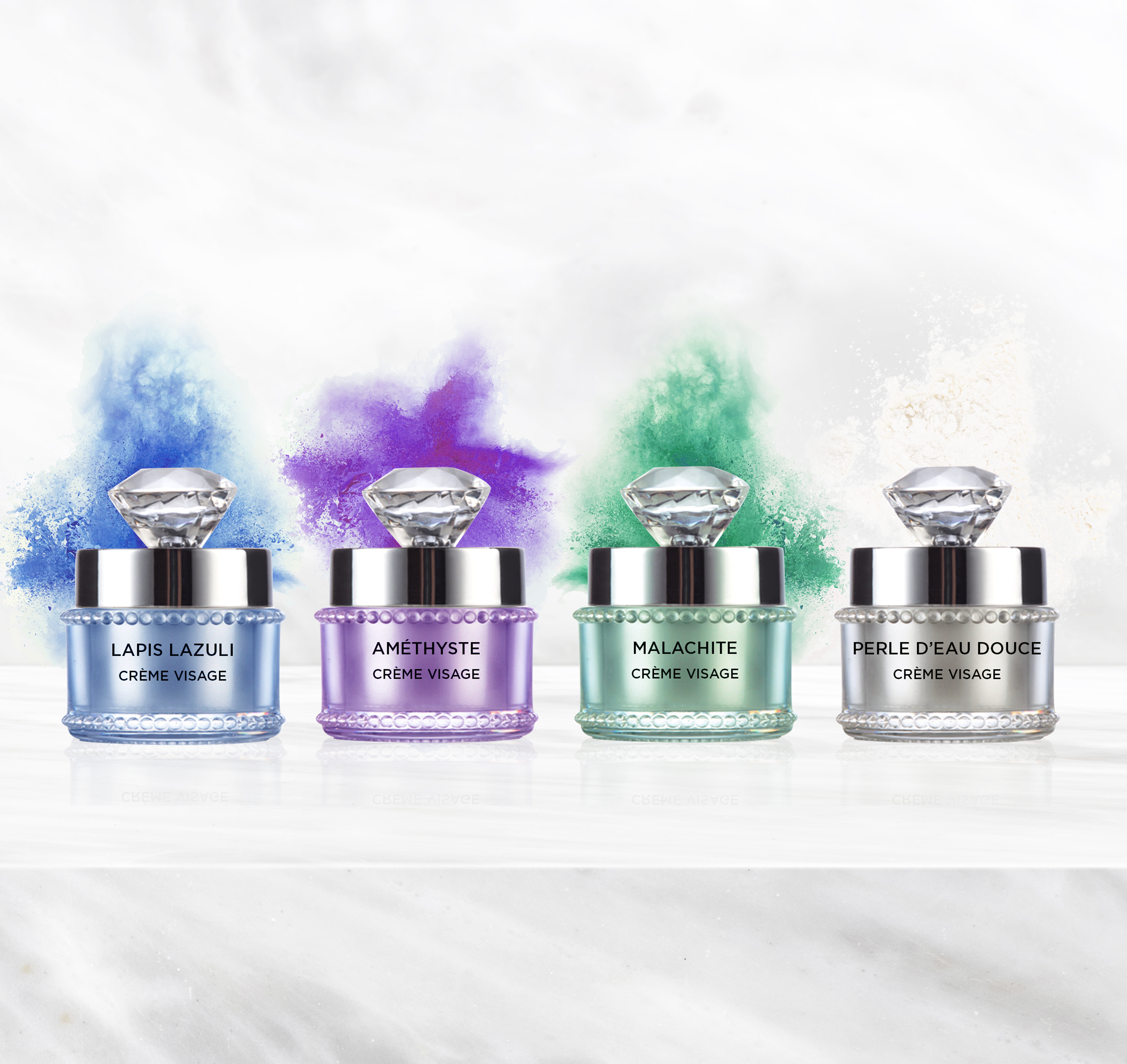 IRIS & OPALE Beauty - Wholesale Vochtinbrengende crème voor het gezicht - Hydra Minima set - 4 mini gezichtscrèmes met edelstenen3