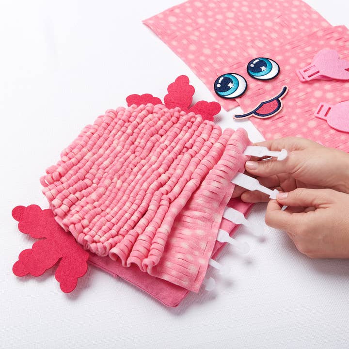 Bright Stripes - Wholesale DIY Craft Kit - Kids - Magic Scrunch Pillow- Axolotl