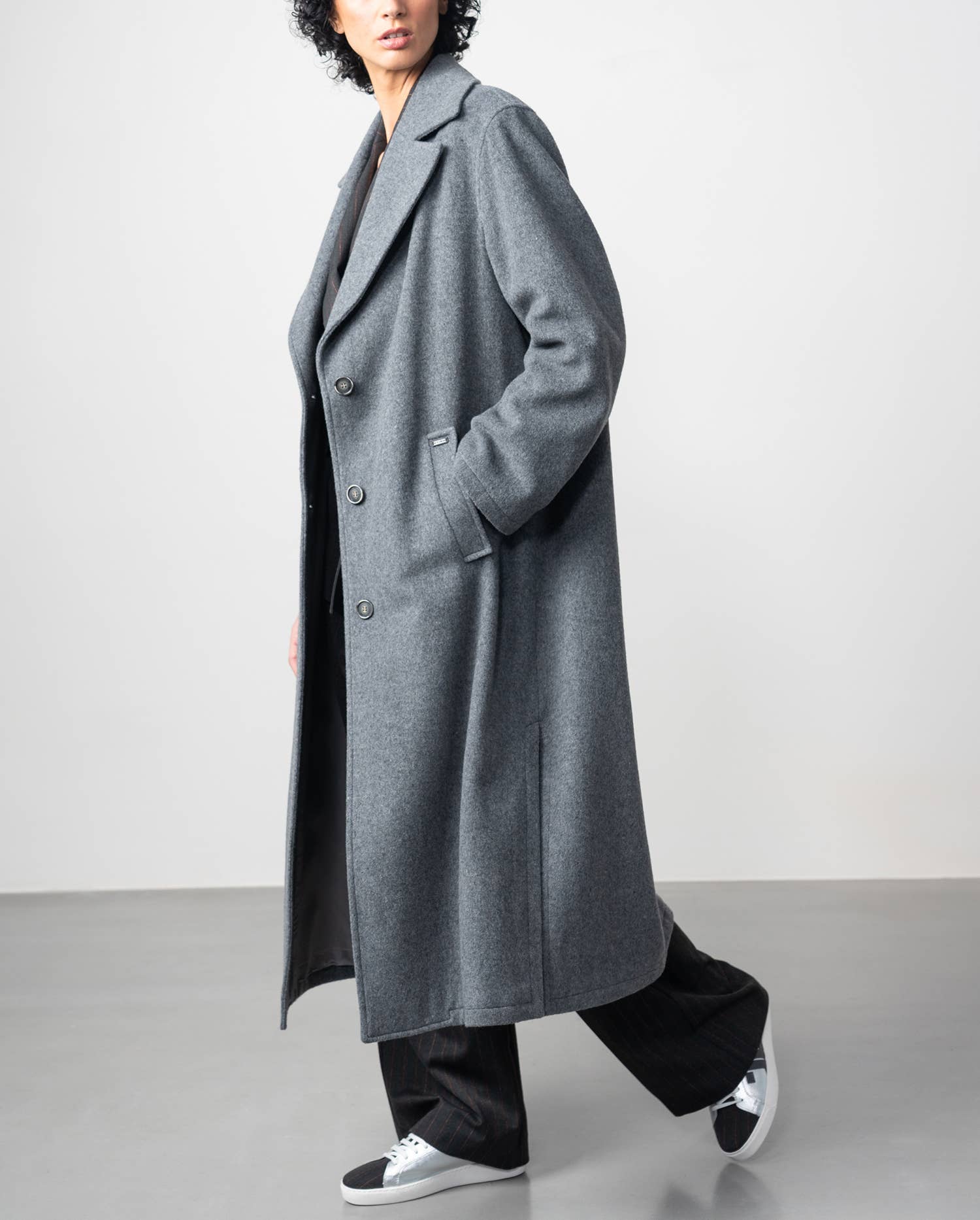 medium grey Long Mouflon Coat for wholesale on Faire3